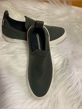 SUPERGA 2411 ladies deep green neoprene slip on sneakers Size (39) 8.5 VGUC